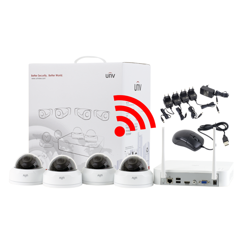 KIT WIFI 4 camere Dome 2MP + NVR - UNV	