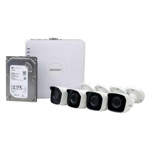 KIT 4 camere Bullet IP 2MP + NVR 4 canale, HDD 1TB - HIKVISION	